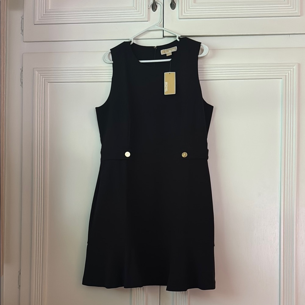 Michael Kors Black and Gold Sheath Mini Dress